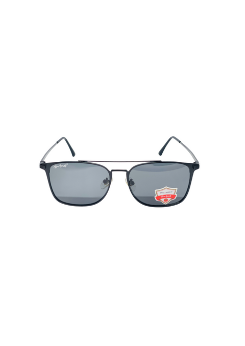 Tom Hardy Black Full Rim Metal Aviator Sun Glasses
