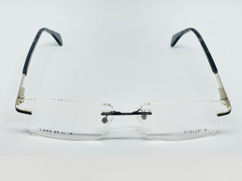 Page 4 Black Rim Less Metal Rectangle Eye Glasses