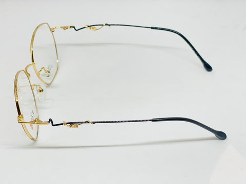 Scavin Gold Full Rim Metal Geometric Eye Glasses