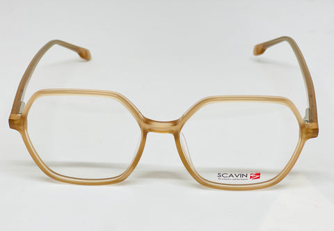 Scavin Brown Full Rim Acetate Geometric Eye Glasses