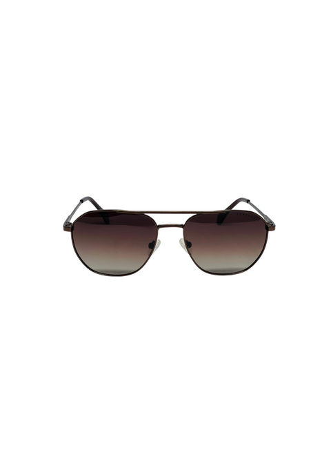 Farenheit Brown Full Rim Aviator Sun Glasses