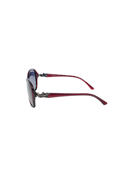 Farenheit Red Full Rim Acetate Oval Sun Glasses