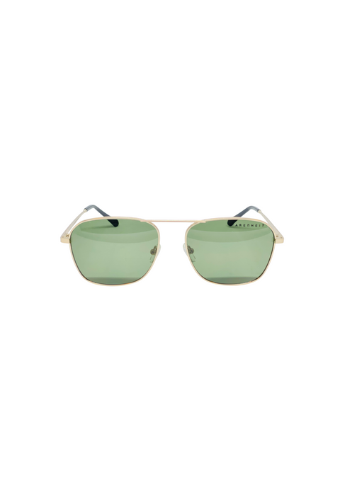 Farenheit Green Full Rim Metal Square Sun Glasses